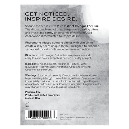 Pure Instinct Pheromone Perfume Oil for Him 1oz | 30mL