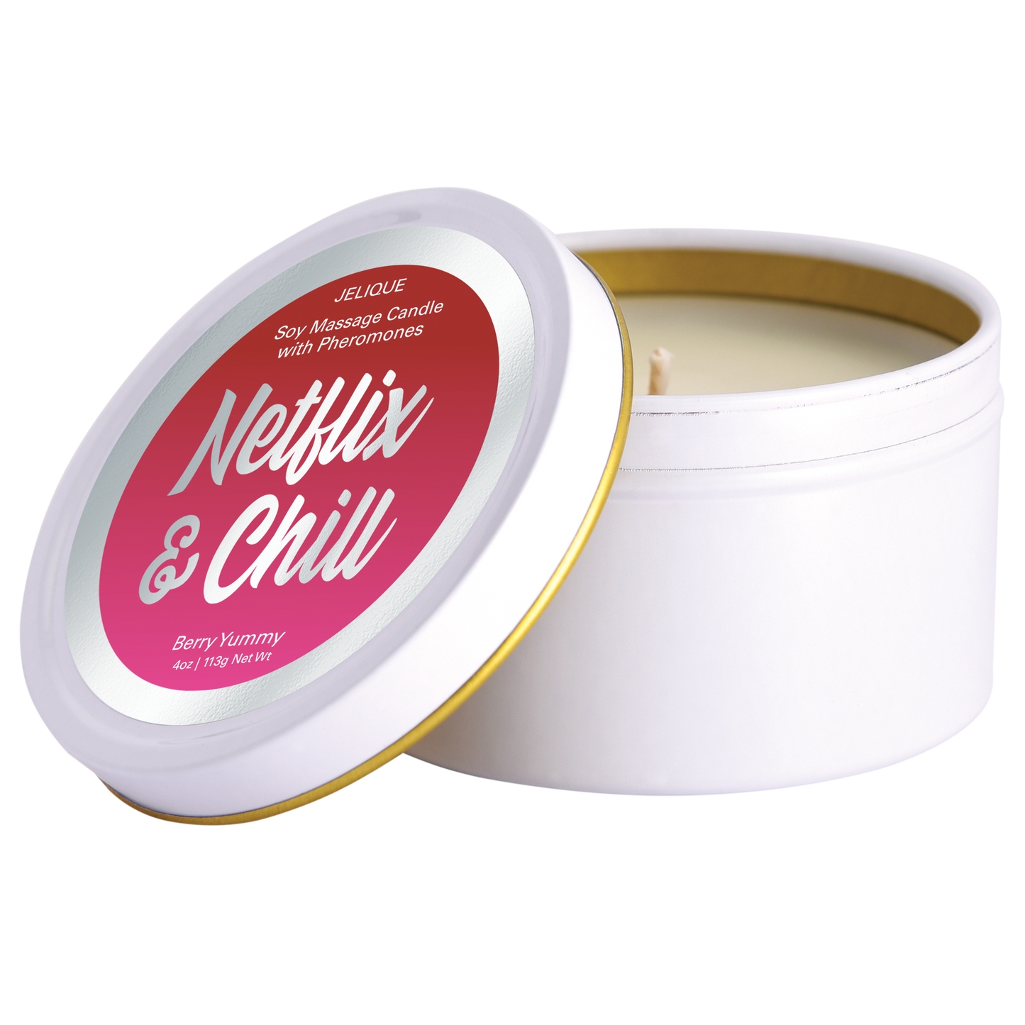 Jelique Netflix & Chill Berry Yummy Massage Candle 4oz | 113g