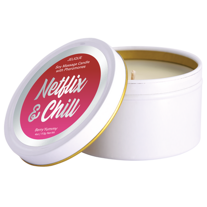 Jelique Netflix & Chill Berry Yummy Massage Candle 4oz | 113g