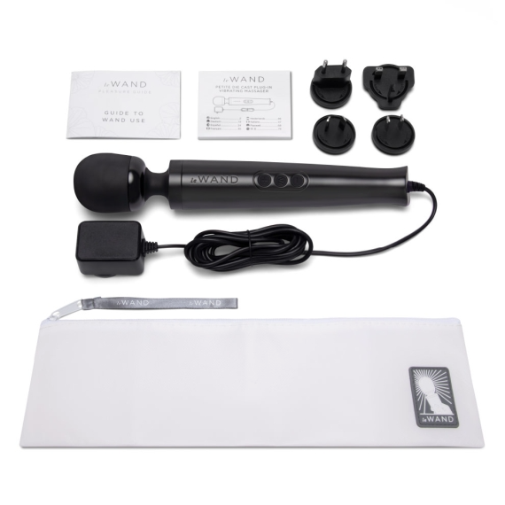 Le Wand Die Cast Plug-In Vibrating Massager - Black