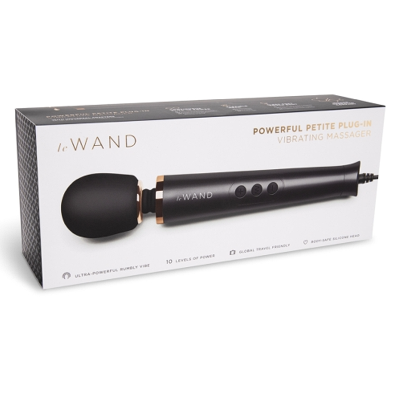 Le Wand Powerful Petite Plug-In Vibrating Massager - Black