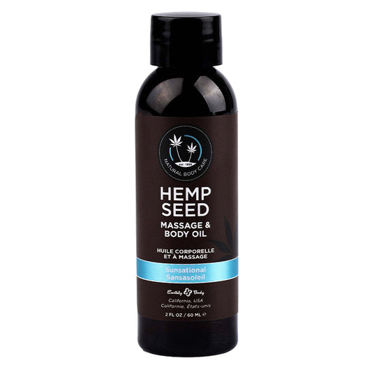 Earthly Body Hemp Seed Massage Oil Sunsational 2 fl oz / 60 ml