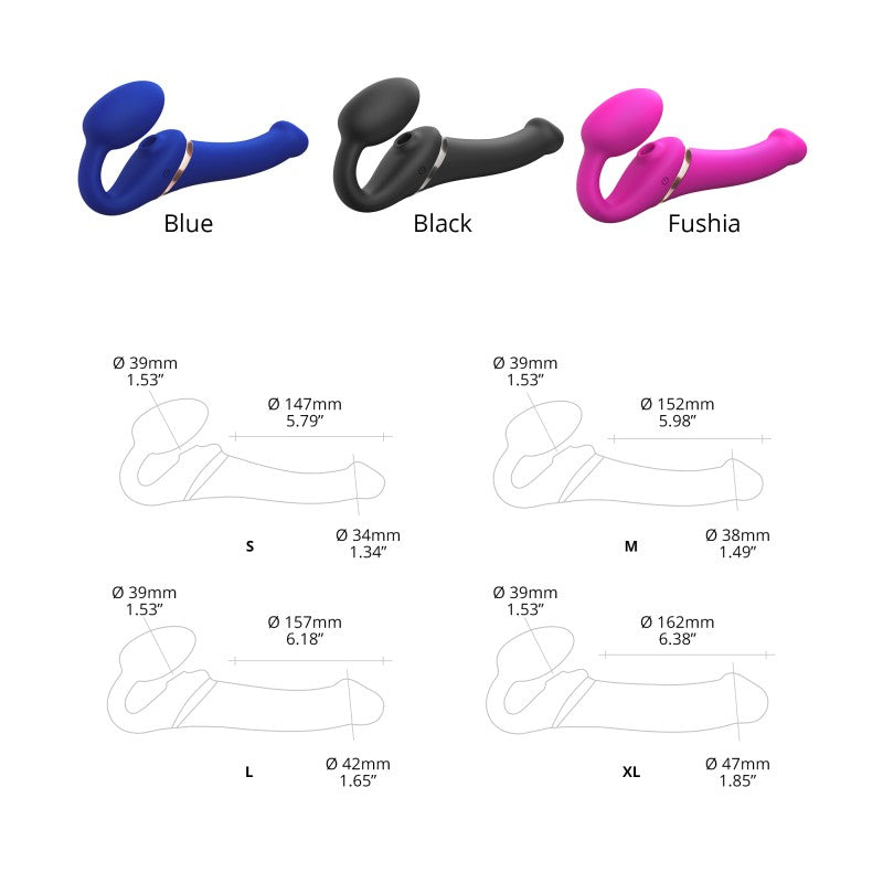 Strap On Me Multi Orgasm Bendable Strap-on - M - Blue