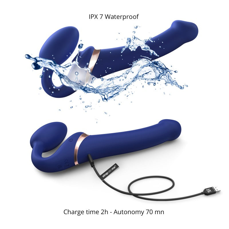 Strap On Me Multi Orgasm Bendable Strap-on - M - Blue
