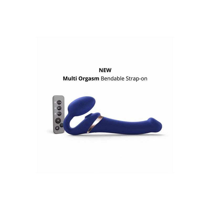 Strap On Me Multi Orgasm Bendable Strap-on - M - Blue