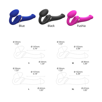 Strap On Me Multi Orgasm Bendable Strap-on - S - Blue