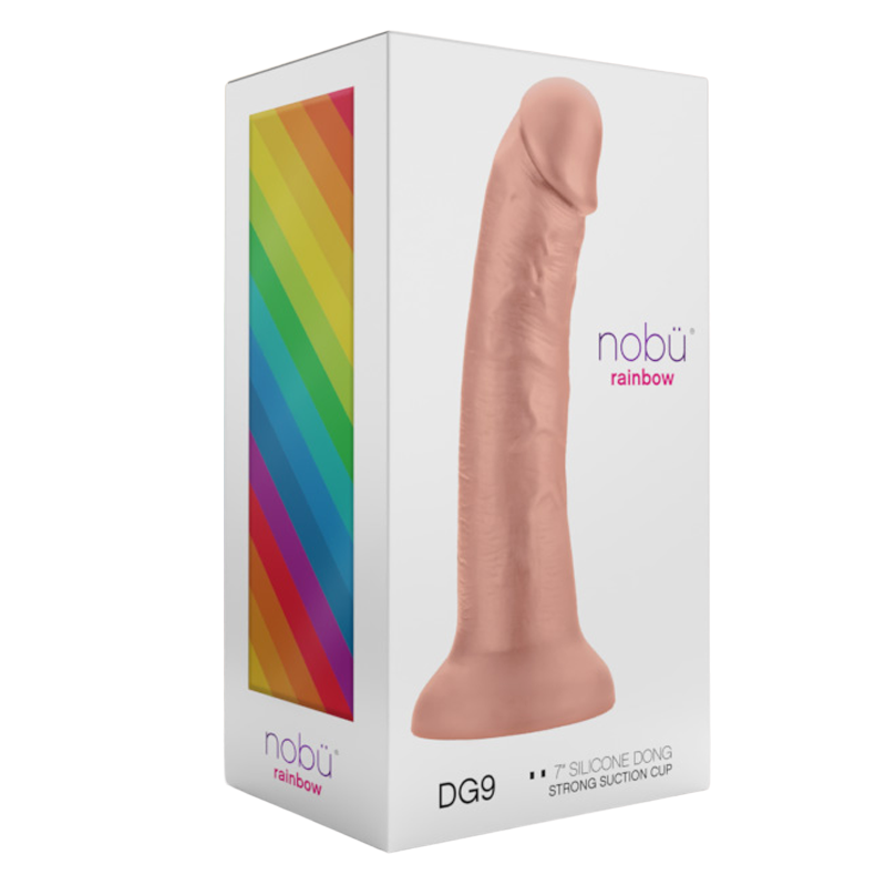 Nobu Rainbow DG9 Silicone Dong - SMALL PEACH