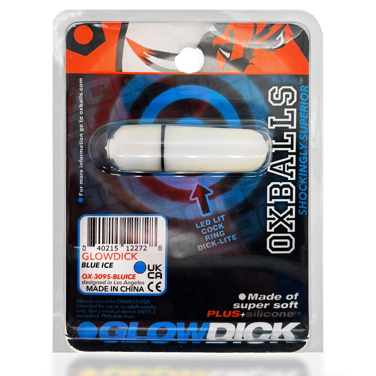 Oxballs Glowdick Cockring Blue Ice