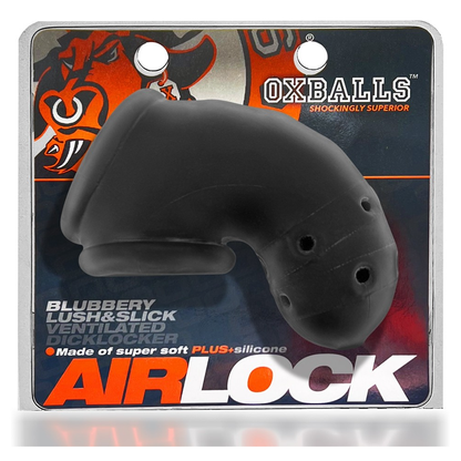 Oxballs Airlock Chastity Cage - Black Ice
