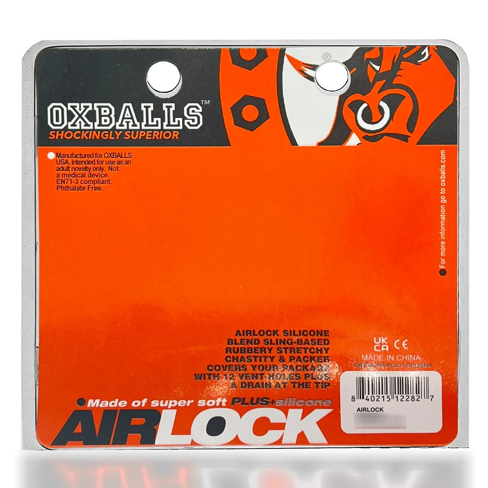 Oxballs Airlock Chastity Cage - Black Ice