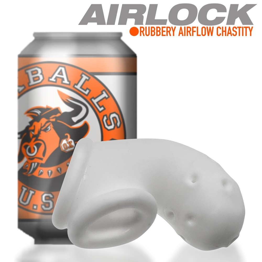 Oxballs Airlock Chastity Cage - White Ice