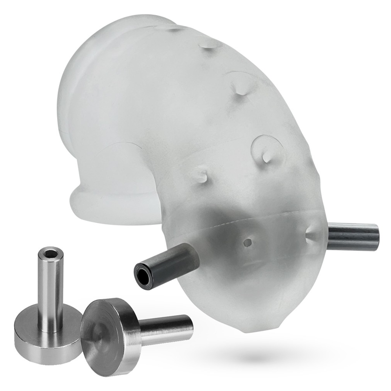 Oxballs Airlock Electro Chastity Cage - Clear Ice