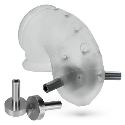 Oxballs Airlock Electro Chastity Cage - Clear Ice