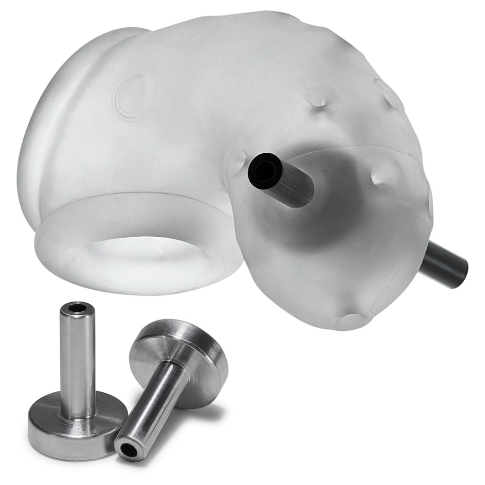 Oxballs Airlock Electro Chastity Cage - Clear Ice