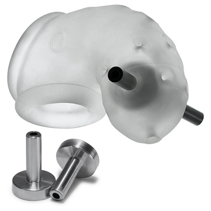 Oxballs Airlock Electro Chastity Cage - Clear Ice