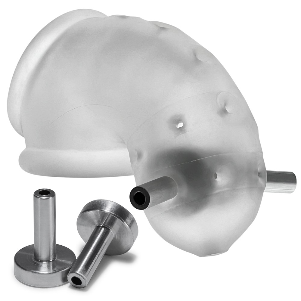 Oxballs Airlock Electro Chastity Cage - Clear Ice