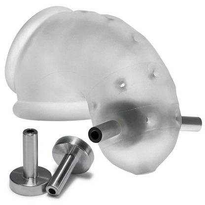 Oxballs Airlock Electro Chastity Cage - Clear Ice