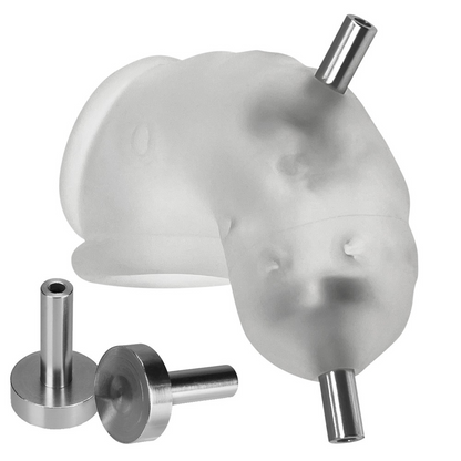 Oxballs Airlock Electro Chastity Cage - Clear Ice