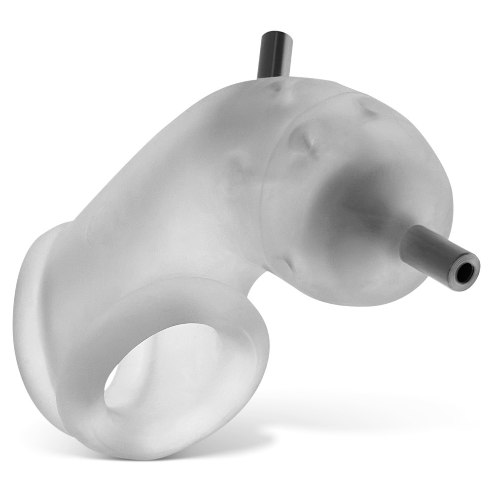 Oxballs Airlock Electro Chastity Cage - Clear Ice