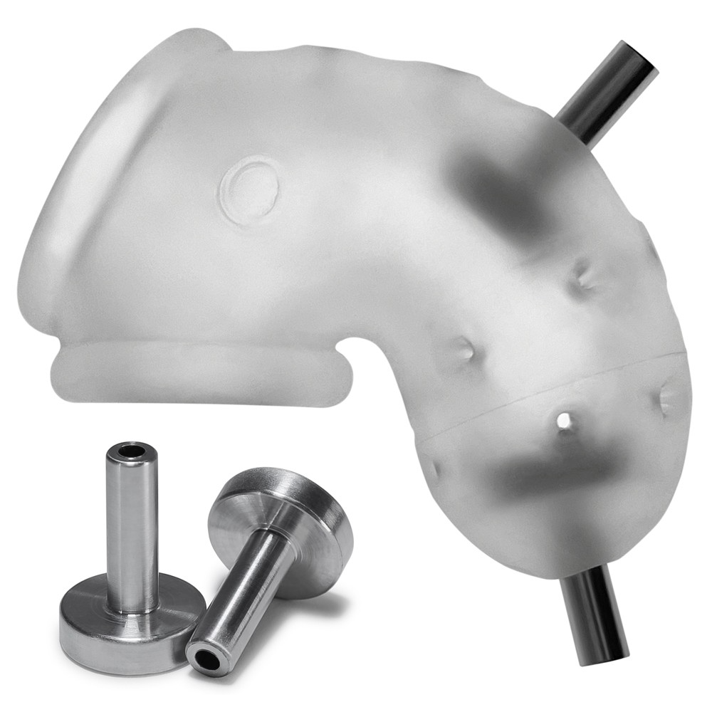 Oxballs Airlock Electro Chastity Cage - Clear Ice