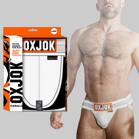 OXJOK  SLINGJOCK upthrust slider-strap jock, WHITE SNOW, LARGE