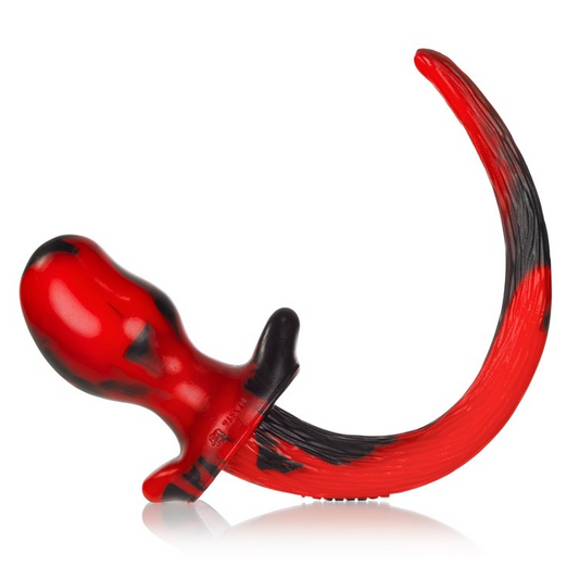 Oxballs Puppy Tail Beagle Butt Plug - Medium/Red Swirl