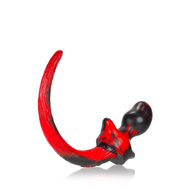 Oxballs Puppy Tail Beagle Butt Plug - Medium/Red Swirl