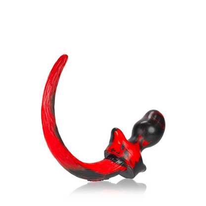 Oxballs Puppy Tail Beagle Butt Plug - Medium/Red Swirl