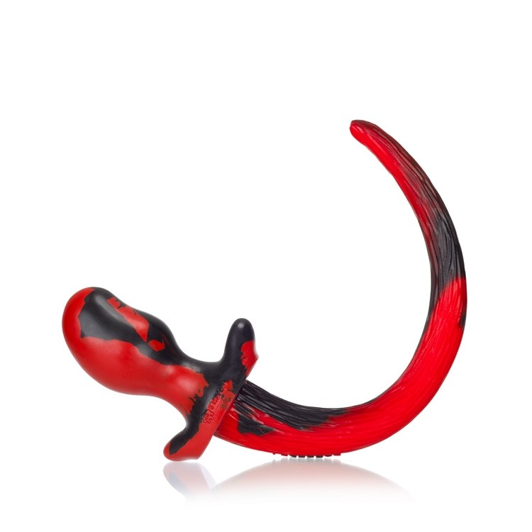 Oxballs Puppy Tail Beagle Butt Plug - Medium/Red Swirl