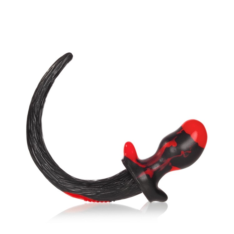 Oxballs Puppy Tail Beagle Butt Plug - Medium/Red Swirl