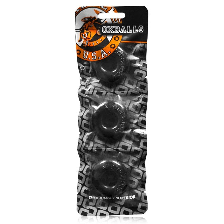 Oxballs Do-Nut Ringer 3 Pack - BLACK