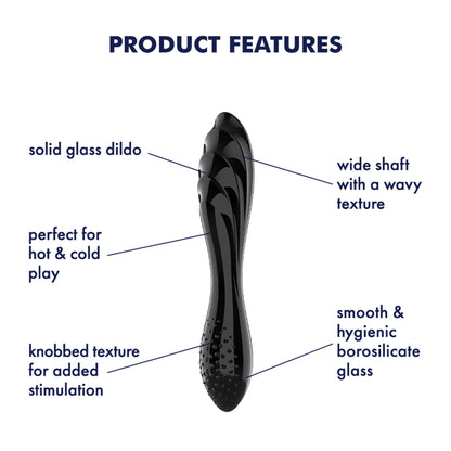 Satisfyer Dazzling Crystal 1 Glass Dildo - Black