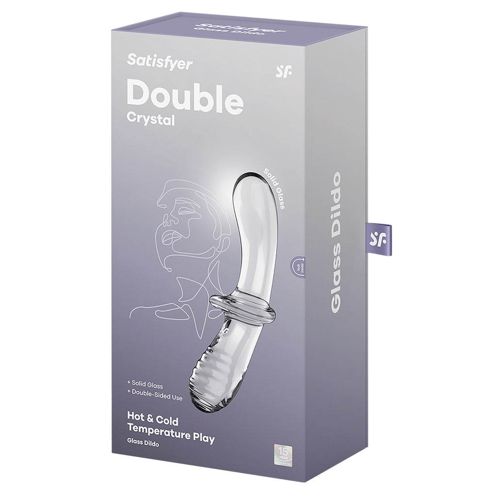 Satisfyer Double Crystal Glass Dildo - Transparent