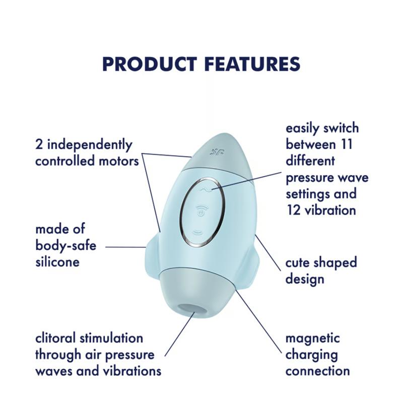 Satisfyer Mission Control Air Pulse Vibrator- Blue