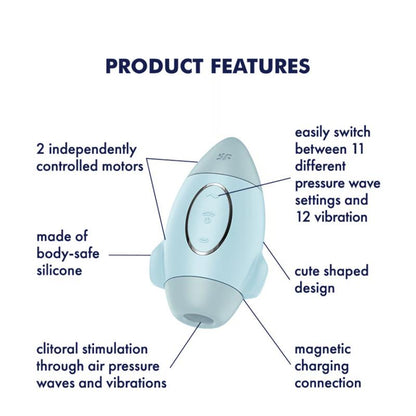 Satisfyer Mission Control Air Pulse Vibrator- Blue
