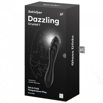 Satisfyer Dazzling Crystal 1 Glass Dildo - Black