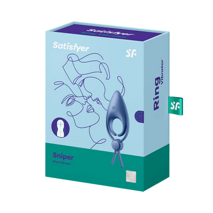 Satisfyer Sniper Ring Vibrator - Blue Grey