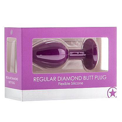 Shots Ouch! Regular Diamond Butt Plug Purple