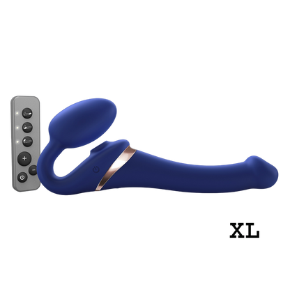 Strap On Me Multi Orgasm Bendable Strap-on - XL - Blue