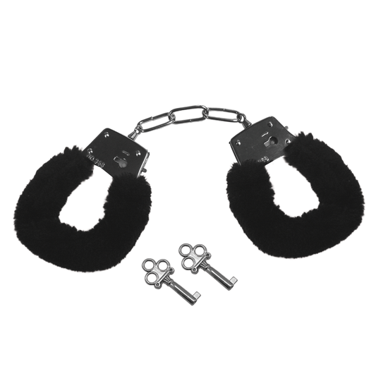 Sportsheets Sex & Mischief Black Furry Handcuffs