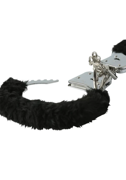 Sportsheets Sex & Mischief Black Furry Handcuffs