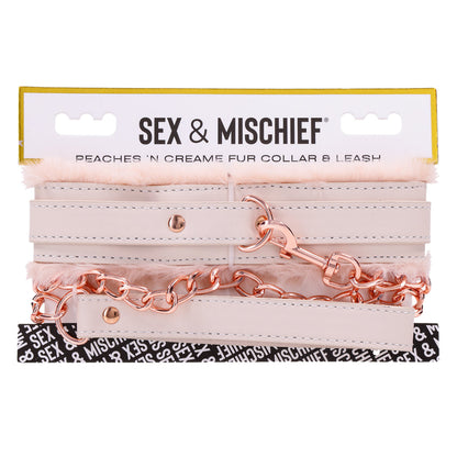 Sportsheets Sex & Mischief Peaches ‘n  CreaMe Fur Collar & Leash