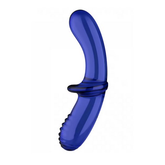 Satisfyer Double Crystal Glass Dildo - Light Blue