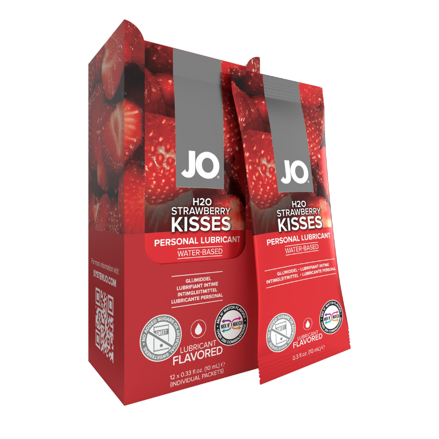 JO H2O Foil Display Box - Strawberry - Lubricant 0.34 floz / 10 mL