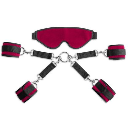Liberator Deluxe Bond Cuff and Blindfold Kit Red