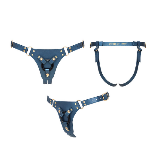 Strap On Me! Simili Generous Harness  - ONE SIZE - BLUE