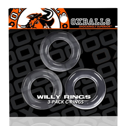 Oxballs Willy Ring 3 Pack- CLEAR