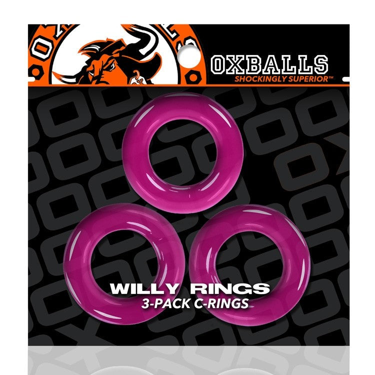 Oxballs Willy Ring 3 Pack- HOT PINK