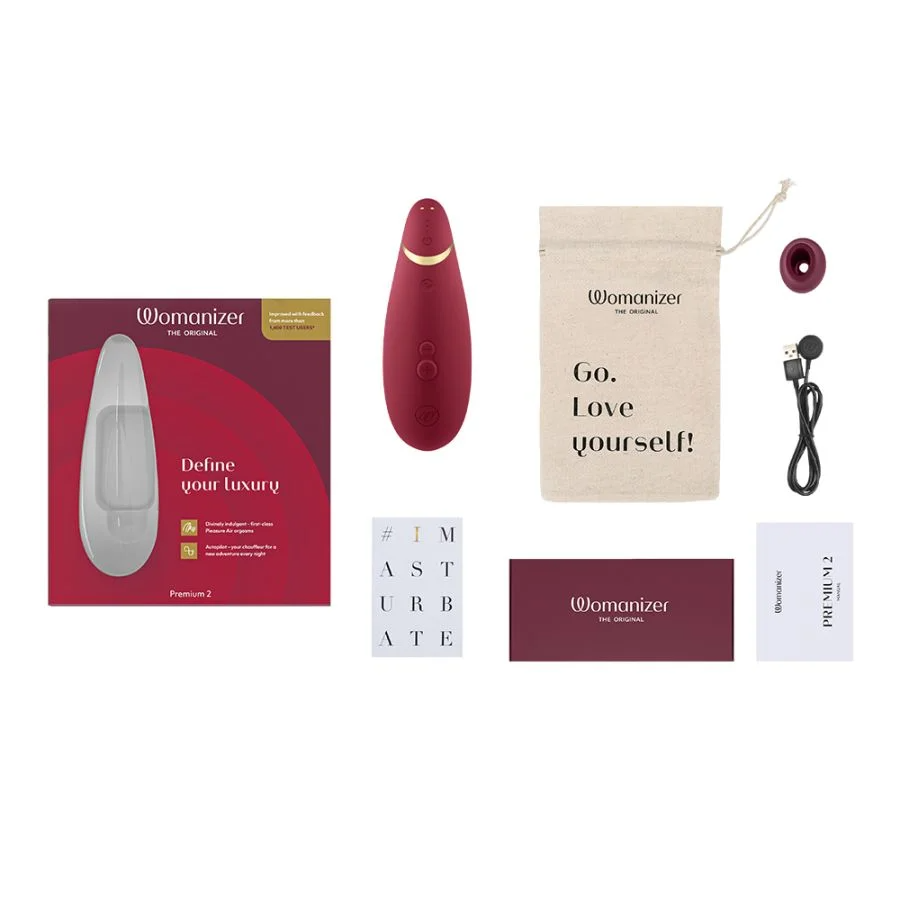 Womanizer Premium 2 Clitoral Stimulator - Bordeaux