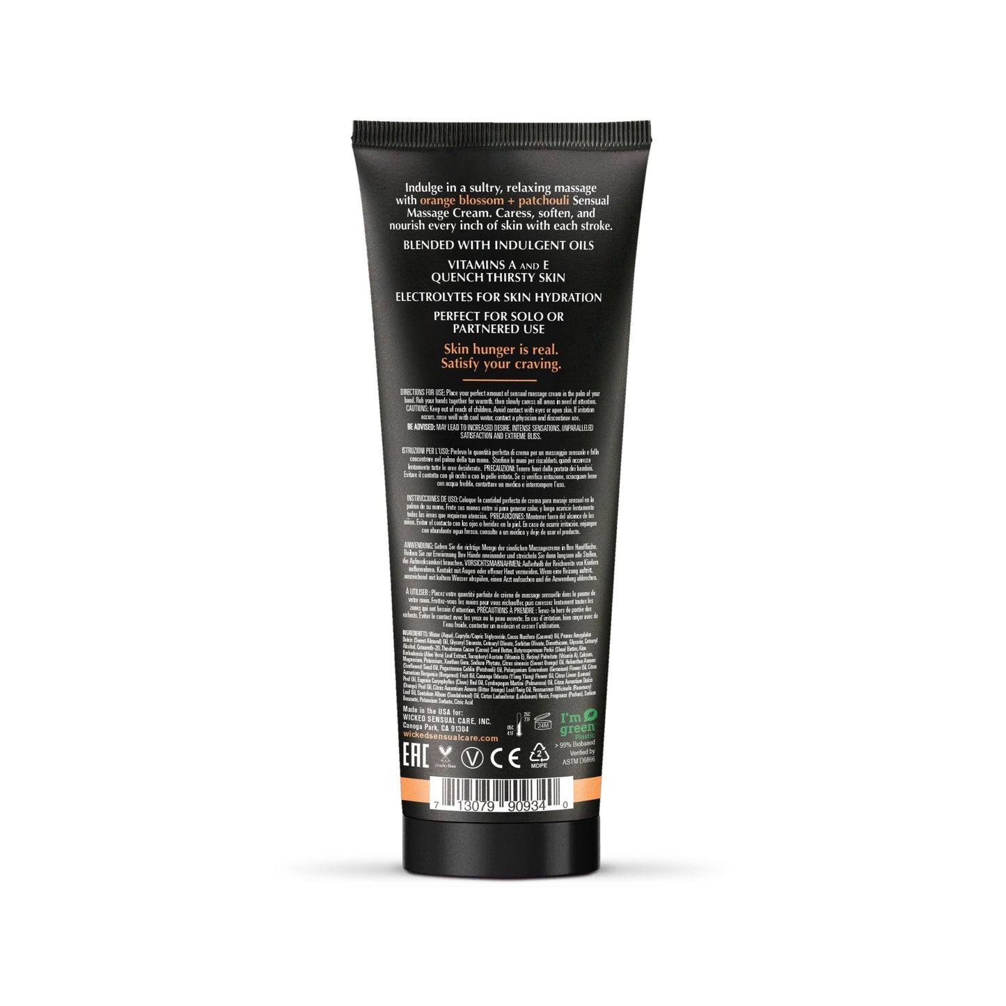 Wicked Sensual Massage Cream Orange Blossom + Patchouli  4oz